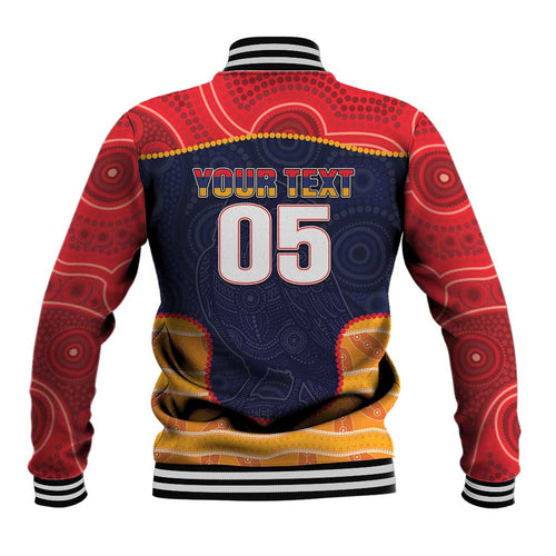 Custom Adelaide Football Club Baseball Jacket Crow Spirit Animal