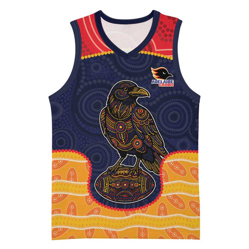 Custom Adelaide Football Club Basketball Jersey Crow Spirit Animal
