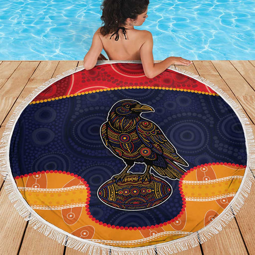Adelaide Football Club Beach Blanket Crow Spirit Animal