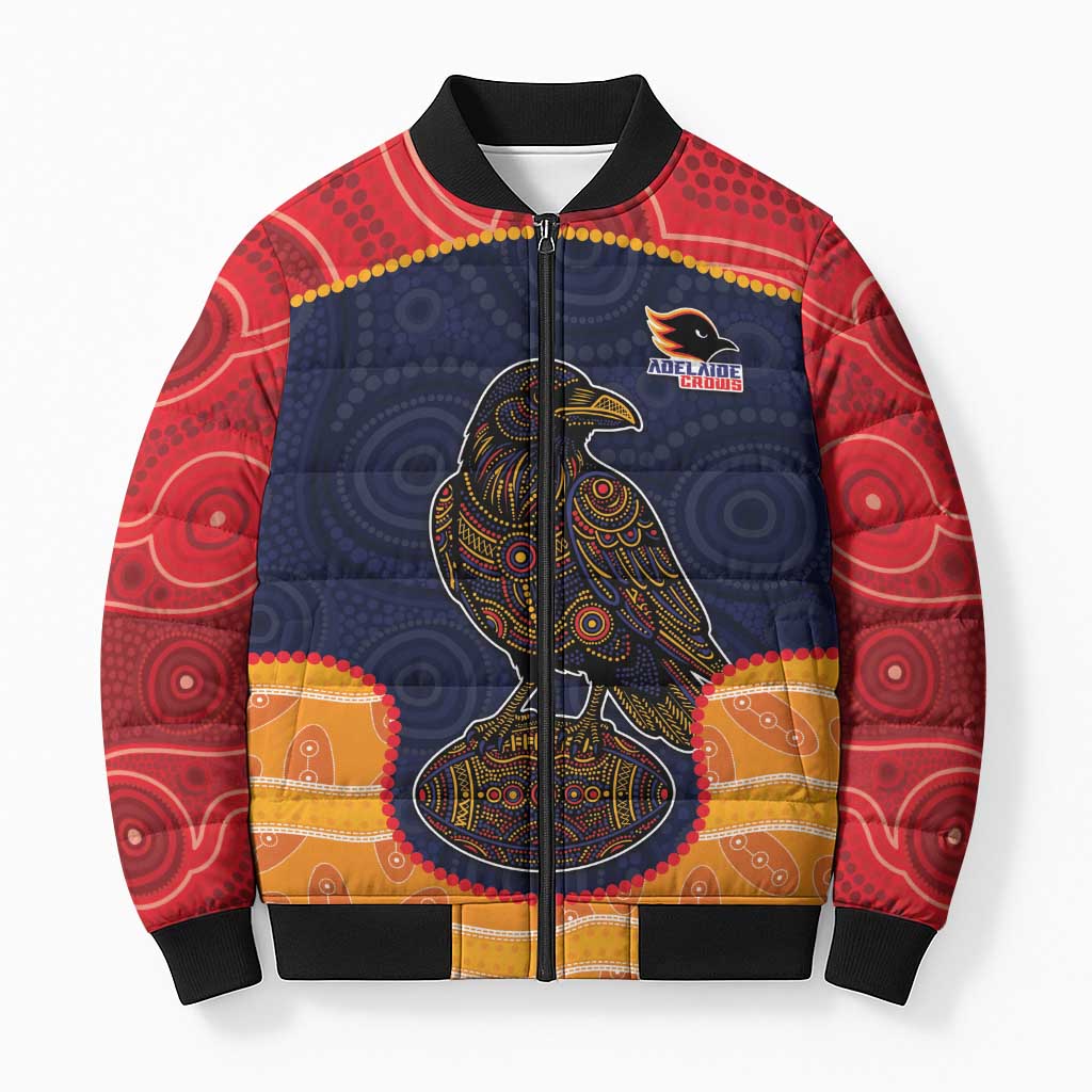 Custom Adelaide Football Club Bomber Puffer Jacket Crow Spirit Animal