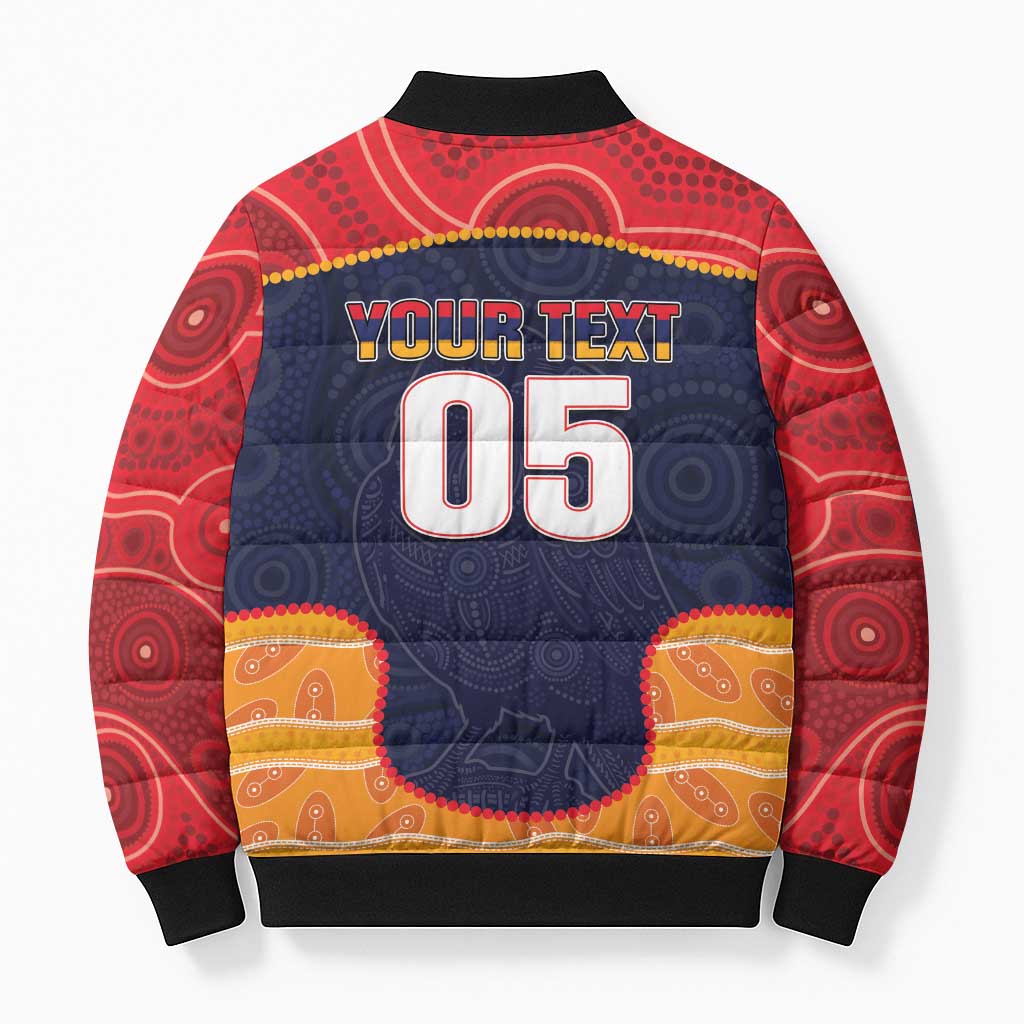 Custom Adelaide Football Club Bomber Puffer Jacket Crow Spirit Animal
