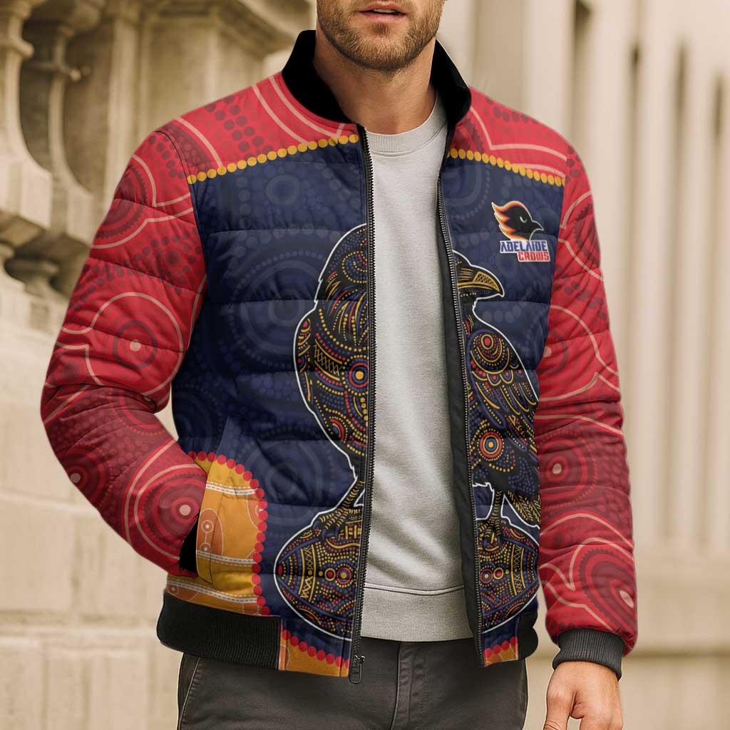 Custom Adelaide Football Club Bomber Puffer Jacket Crow Spirit Animal