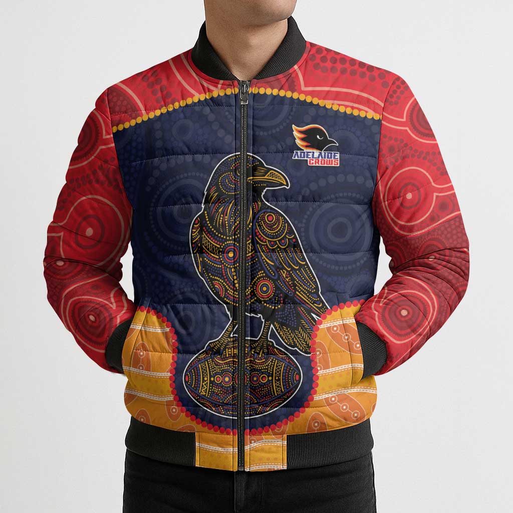 Custom Adelaide Football Club Bomber Puffer Jacket Crow Spirit Animal