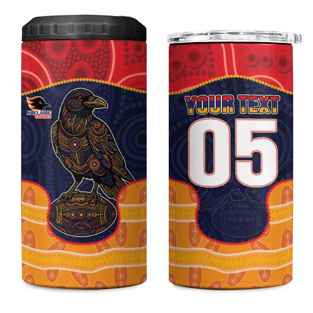 Custom Adelaide Football Club 4 in 1 Can Cooler Tumbler Crow Spirit Animal