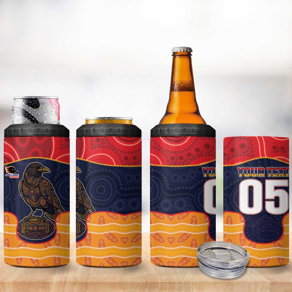 Custom Adelaide Football Club 4 in 1 Can Cooler Tumbler Crow Spirit Animal