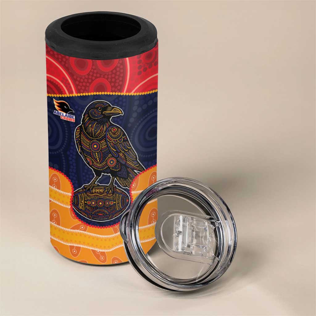 Custom Adelaide Football Club 4 in 1 Can Cooler Tumbler Crow Spirit Animal