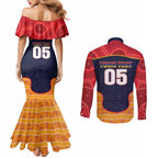 Custom Adelaide Football Club Couples Matching Mermaid Dress and Long Sleeve Button Shirt Crow Spirit Animal