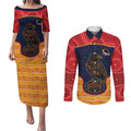 Custom Adelaide Football Club Couples Matching Puletasi and Long Sleeve Button Shirt Crow Spirit Animal