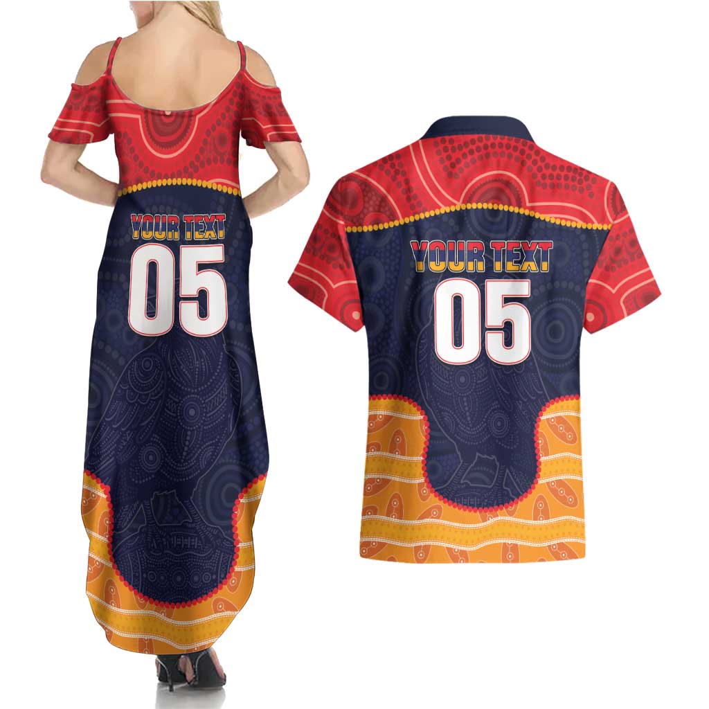 Custom Adelaide Football Club Couples Matching Summer Maxi Dress and Hawaiian Shirt Crow Spirit Animal