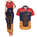 Custom Adelaide Football Club Couples Matching Tank Maxi Dress and Hawaiian Shirt Crow Spirit Animal