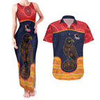 Custom Adelaide Football Club Couples Matching Tank Maxi Dress and Hawaiian Shirt Crow Spirit Animal