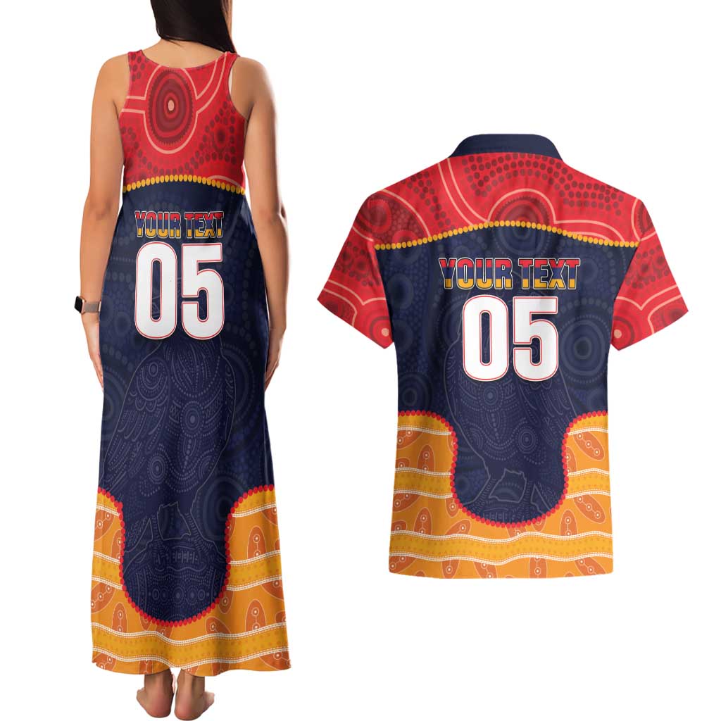 Custom Adelaide Football Club Couples Matching Tank Maxi Dress and Hawaiian Shirt Crow Spirit Animal