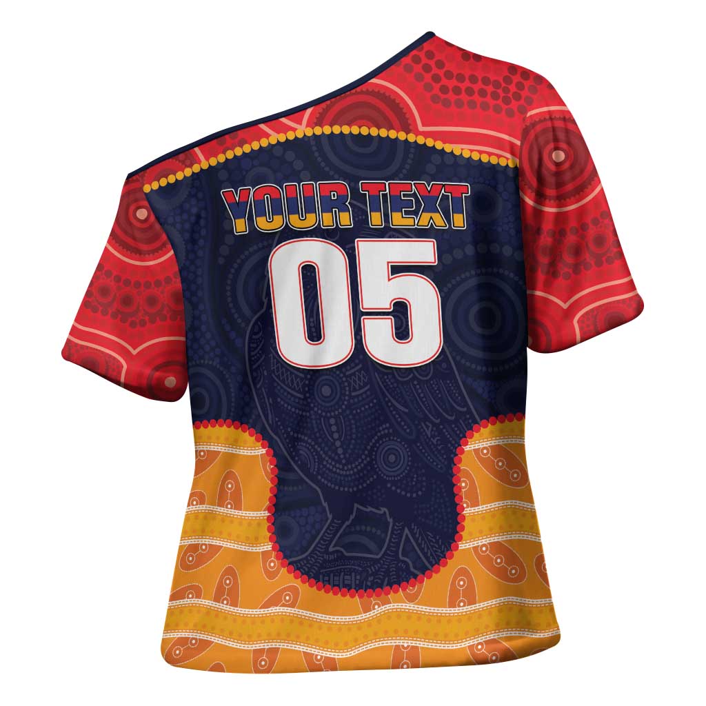 Custom Adelaide Football Club Cross Shoulder Shirt Crow Spirit Animal