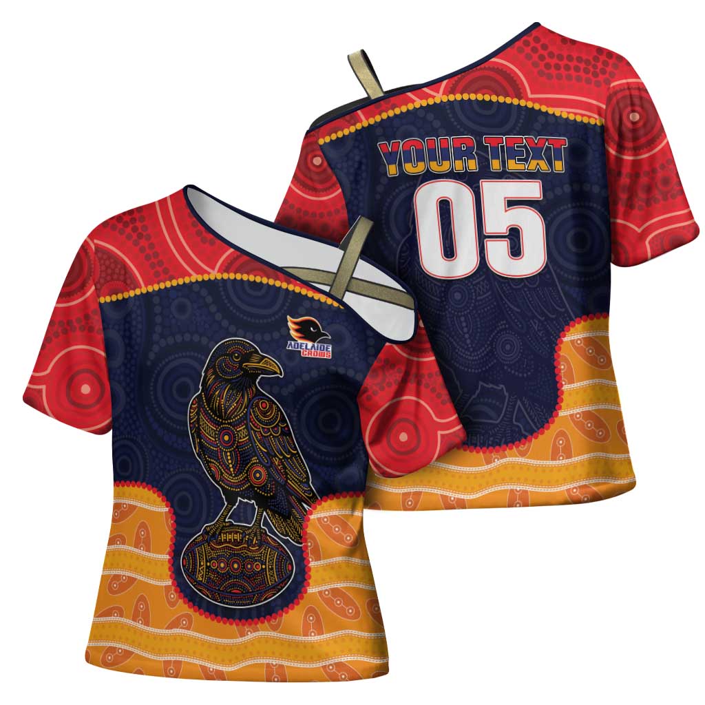Custom Adelaide Football Club Cross Shoulder Shirt Crow Spirit Animal