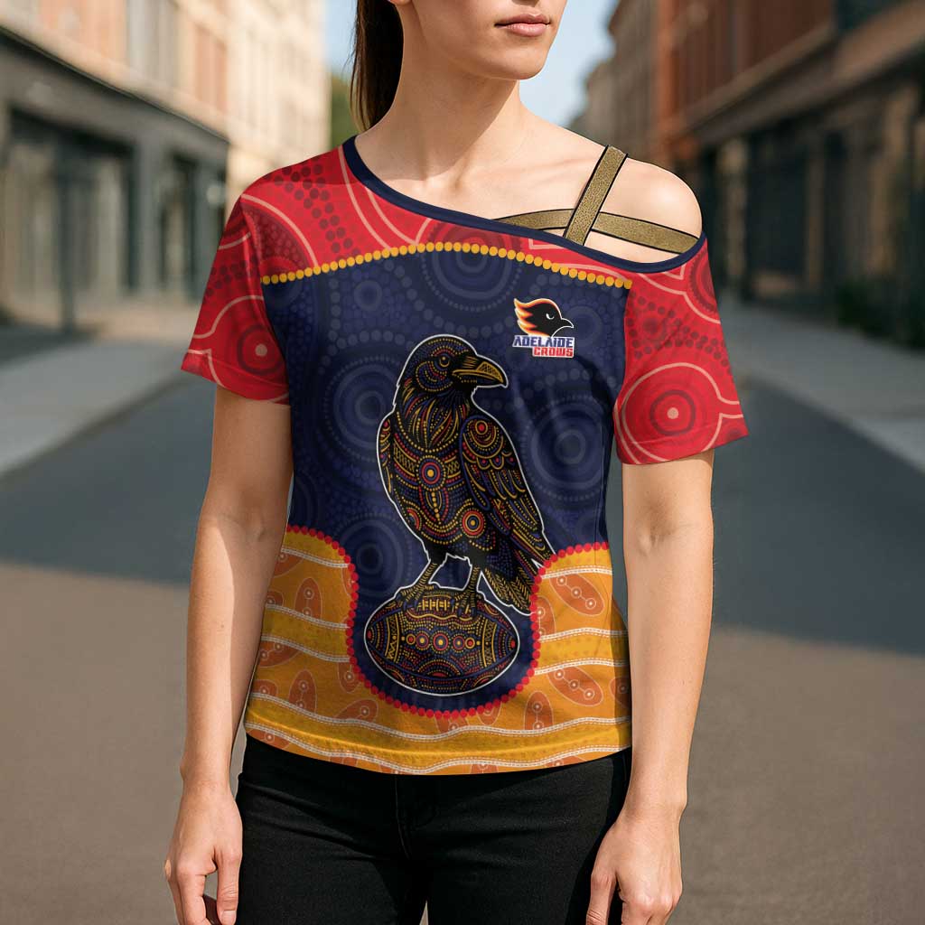Custom Adelaide Football Club Cross Shoulder Shirt Crow Spirit Animal