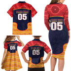 Custom Adelaide Football Club Family Matching Long Sleeve Bodycon Dress and Hawaiian Shirt Crow Spirit Animal