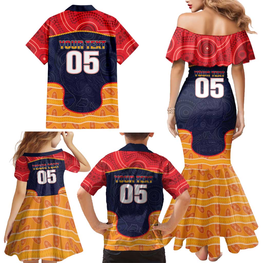 Custom Adelaide Football Club Family Matching Mermaid Dress and Hawaiian Shirt Crow Spirit Animal