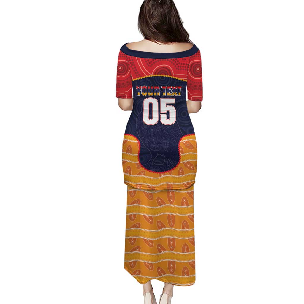 Custom Adelaide Football Club Family Matching Puletasi and Hawaiian Shirt Crow Spirit Animal
