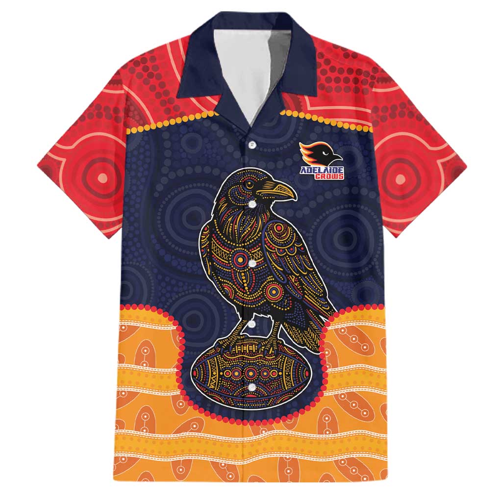 Custom Adelaide Football Club Family Matching Short Sleeve Bodycon Dress and Hawaiian Shirt Crow Spirit Animal