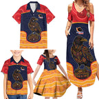 Custom Adelaide Football Club Family Matching Summer Maxi Dress and Hawaiian Shirt Crow Spirit Animal