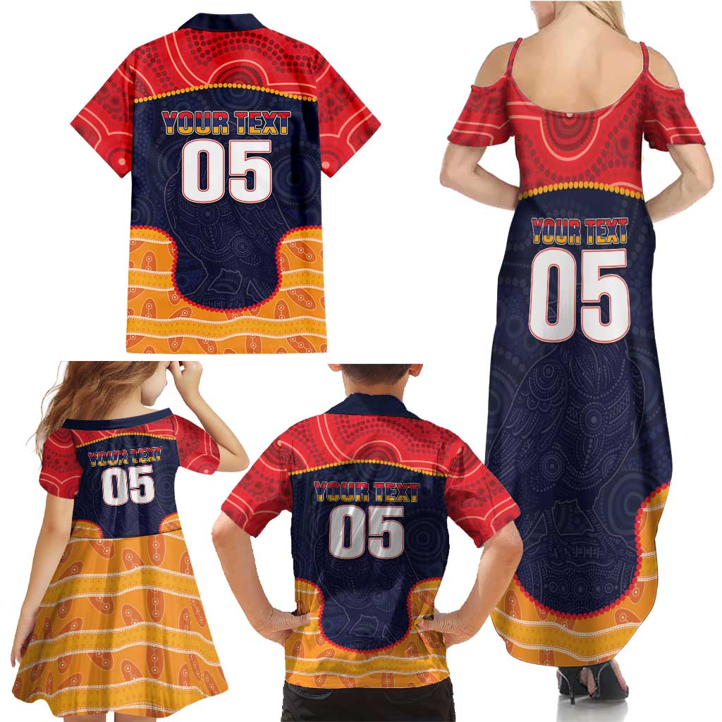 Custom Adelaide Football Club Family Matching Summer Maxi Dress and Hawaiian Shirt Crow Spirit Animal