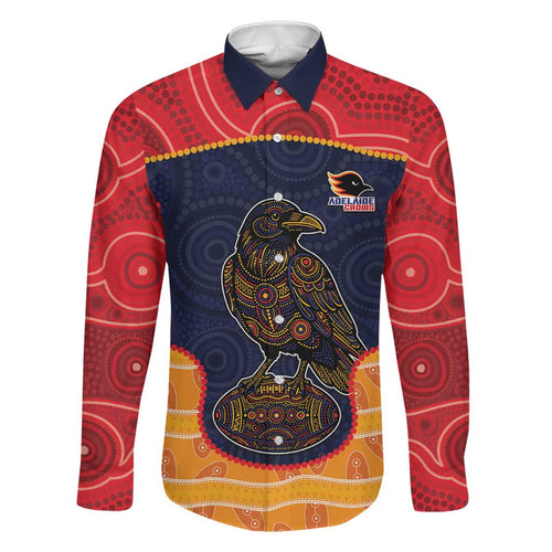 Custom Adelaide Football Club Family Matching Summer Maxi Dress and Hawaiian Shirt Crow Spirit Animal