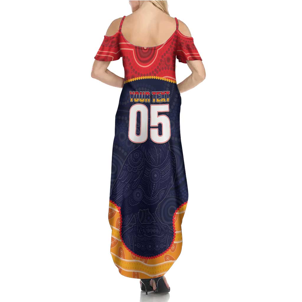 Custom Adelaide Football Club Family Matching Summer Maxi Dress and Hawaiian Shirt Crow Spirit Animal