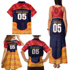 Custom Adelaide Football Club Family Matching Tank Maxi Dress and Hawaiian Shirt Crow Spirit Animal