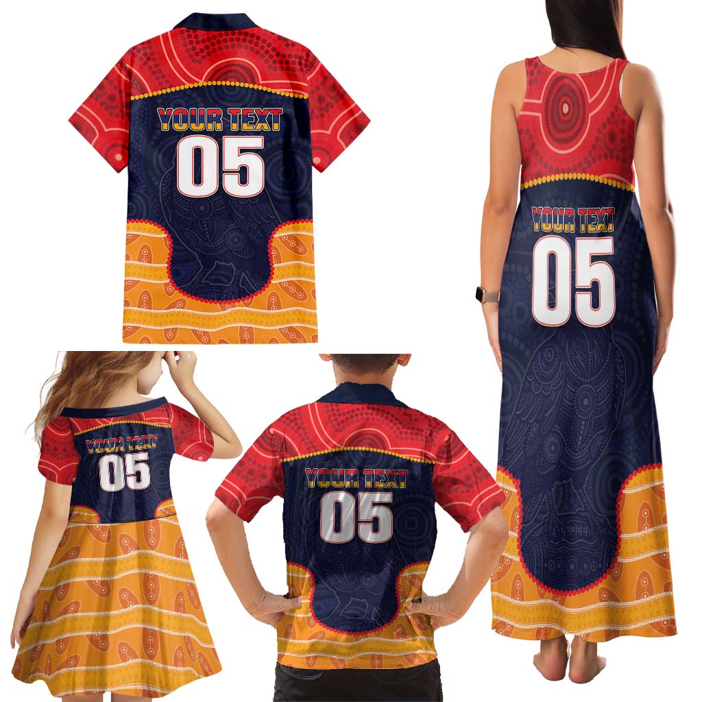 Custom Adelaide Football Club Family Matching Tank Maxi Dress and Hawaiian Shirt Crow Spirit Animal