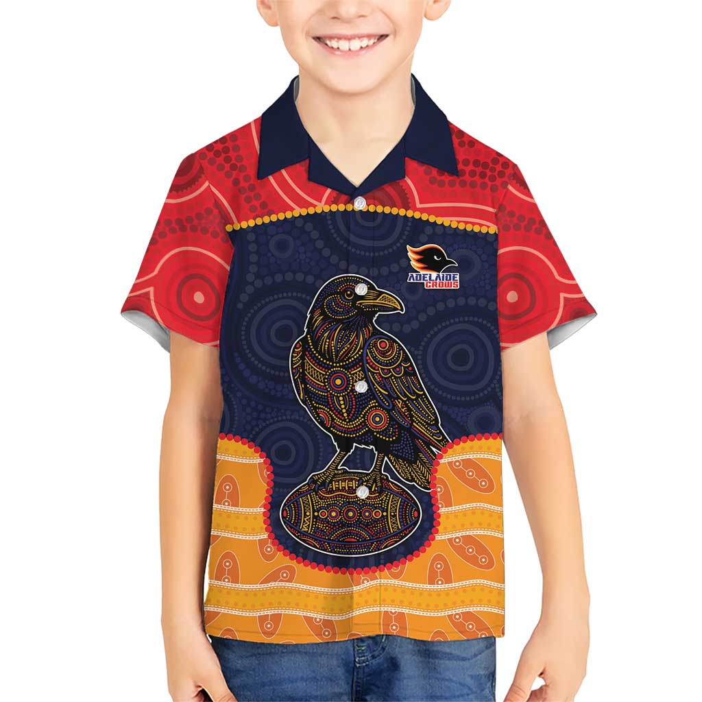 Custom Adelaide Football Club Kid Hawaiian Shirt Crow Spirit Animal