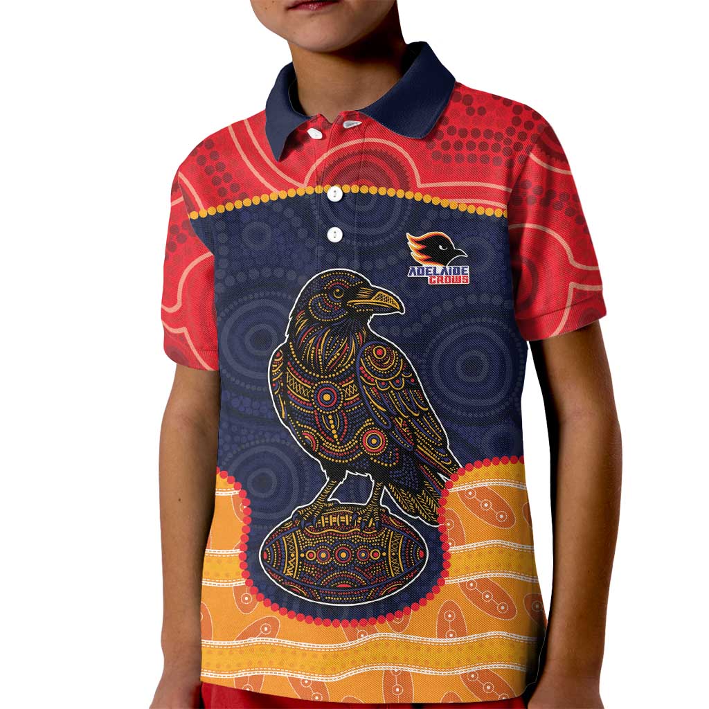 Custom Adelaide Football Club Kid Polo Shirt Crow Spirit Animal