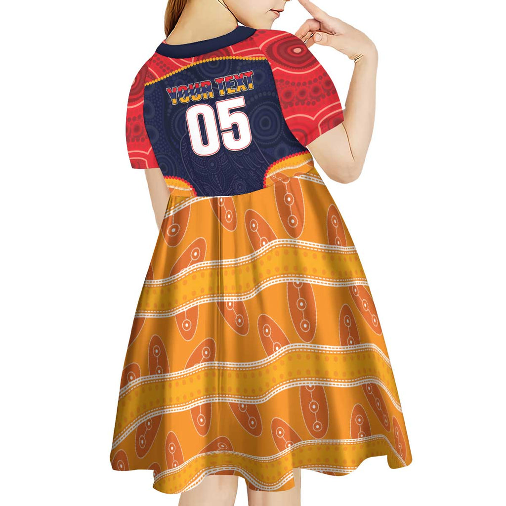 Custom Adelaide Football Club Kid Short Sleeve Dress Crow Spirit Animal