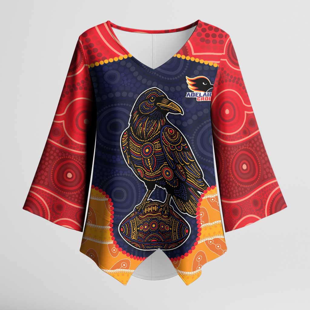 Custom Adelaide Football Club Kimono Sleeve Blouse Crow Spirit Animal