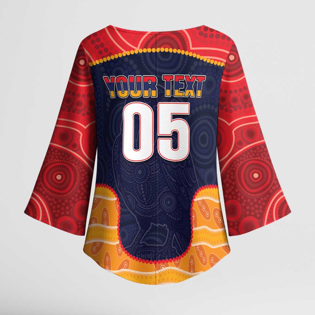 Custom Adelaide Football Club Kimono Sleeve Blouse Crow Spirit Animal