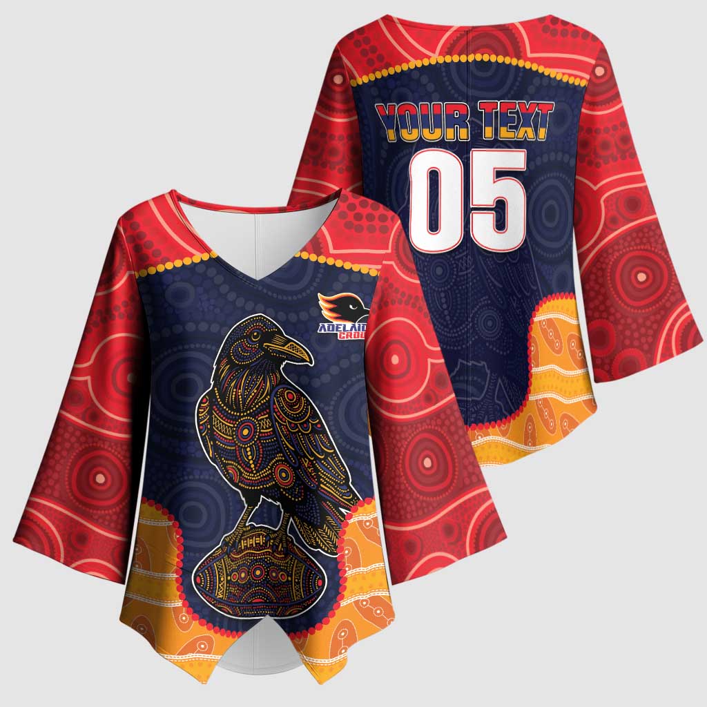 Custom Adelaide Football Club Kimono Sleeve Blouse Crow Spirit Animal