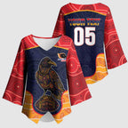 Custom Adelaide Football Club Kimono Sleeve Blouse Crow Spirit Animal