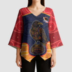 Custom Adelaide Football Club Kimono Sleeve Blouse Crow Spirit Animal