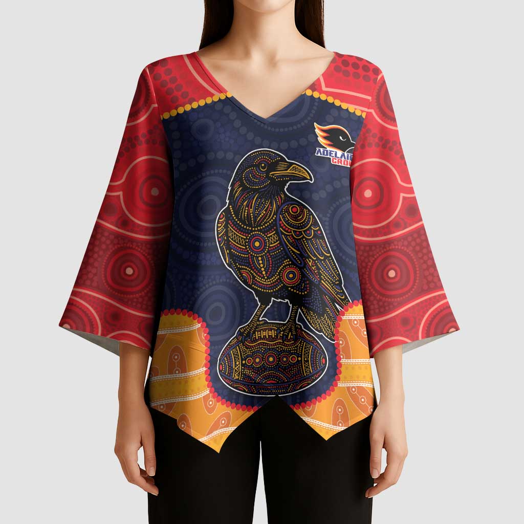 Custom Adelaide Football Club Kimono Sleeve Blouse Crow Spirit Animal