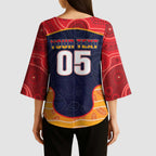 Custom Adelaide Football Club Kimono Sleeve Blouse Crow Spirit Animal