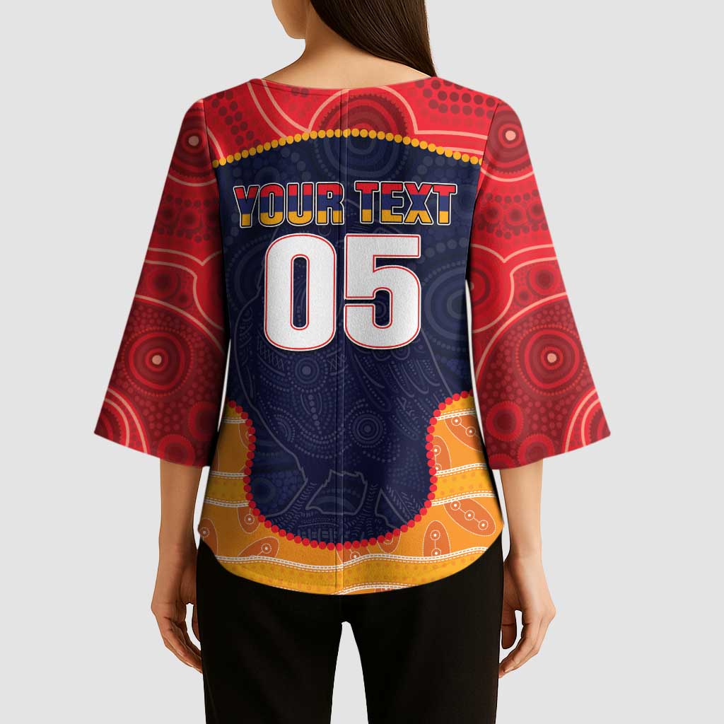 Custom Adelaide Football Club Kimono Sleeve Blouse Crow Spirit Animal