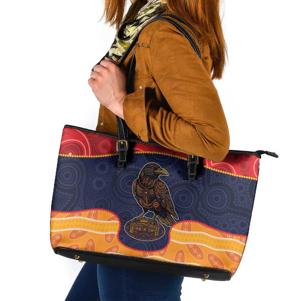 Adelaide Football Club Leather Tote Bag Crow Spirit Animal