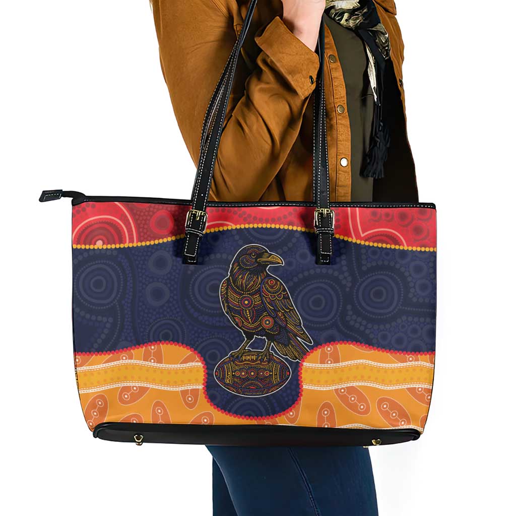 Adelaide Football Club Leather Tote Bag Crow Spirit Animal