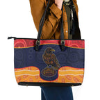 Adelaide Football Club Leather Tote Bag Crow Spirit Animal