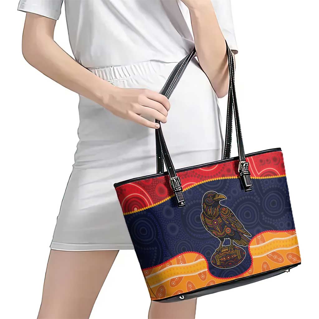 Adelaide Football Club Leather Tote Bag Crow Spirit Animal