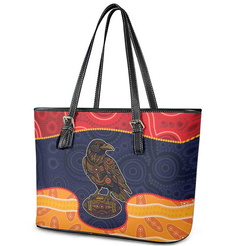 Adelaide Football Club Leather Tote Bag Crow Spirit Animal