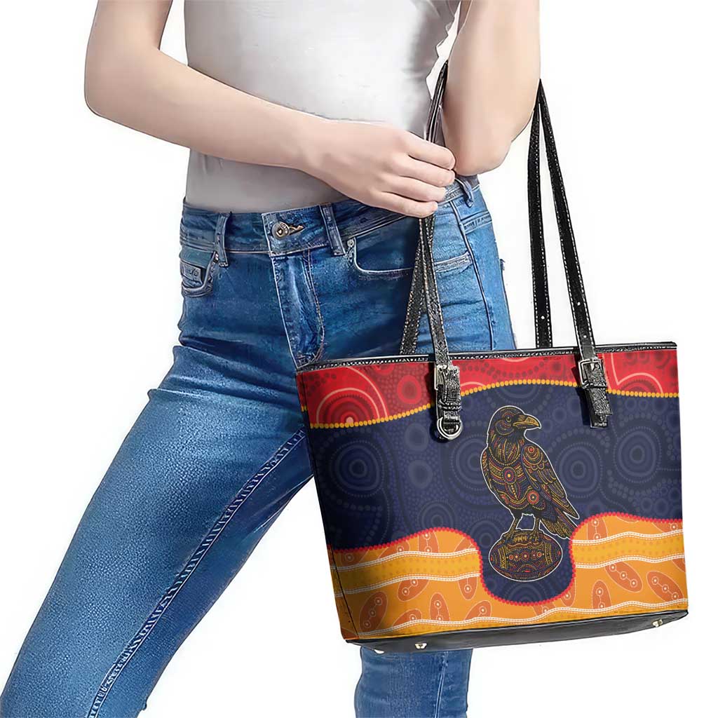 Adelaide Football Club Leather Tote Bag Crow Spirit Animal