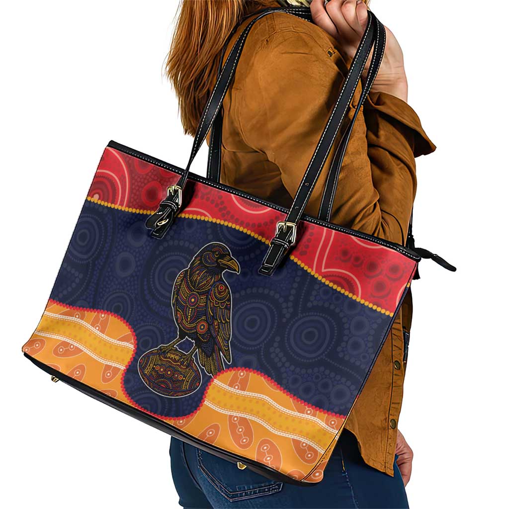 Adelaide Football Club Leather Tote Bag Crow Spirit Animal