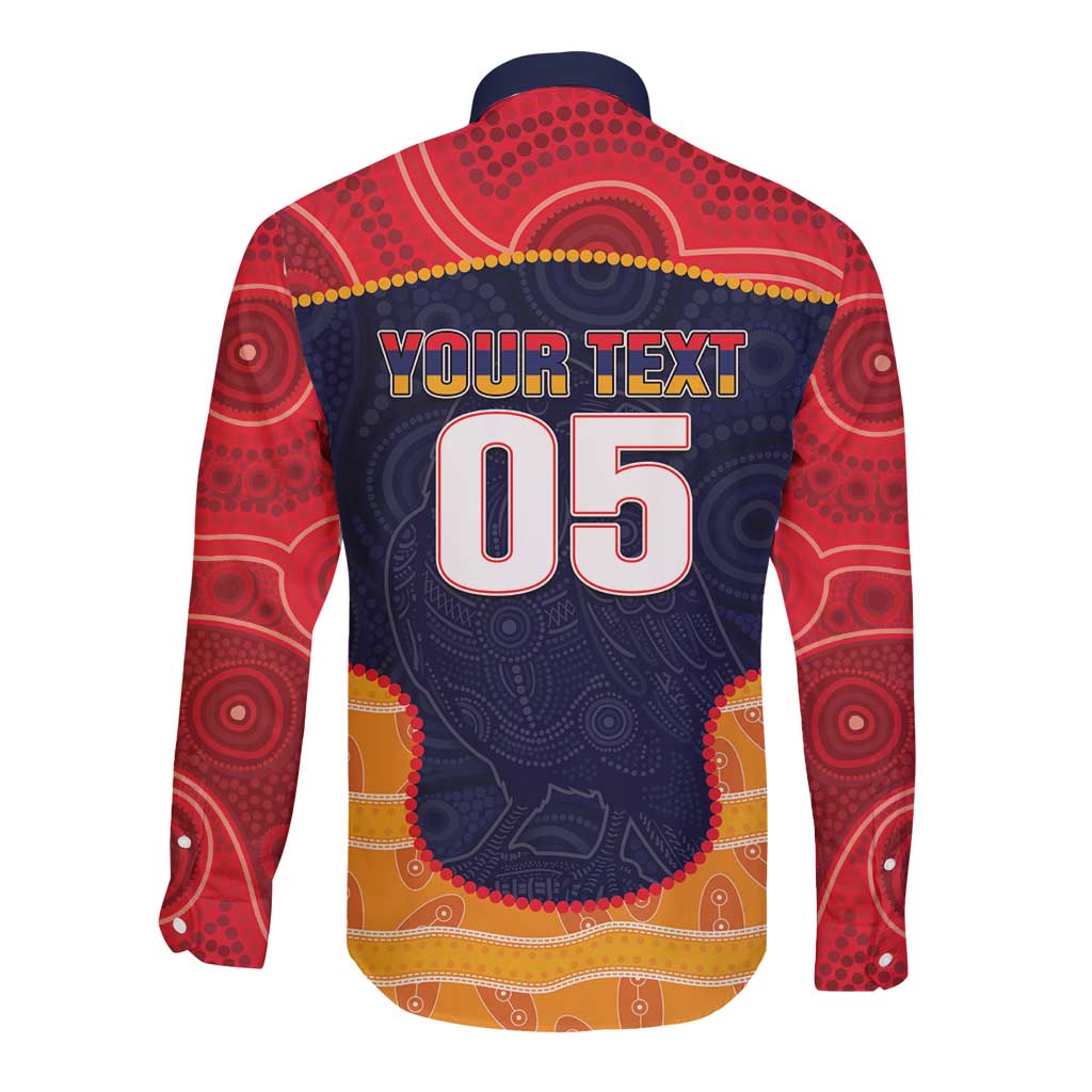 Custom Adelaide Football Club Long Sleeve Button Shirt Crow Spirit Animal