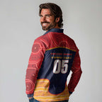 Custom Adelaide Football Club Long Sleeve Polo Shirt Crow Spirit Animal