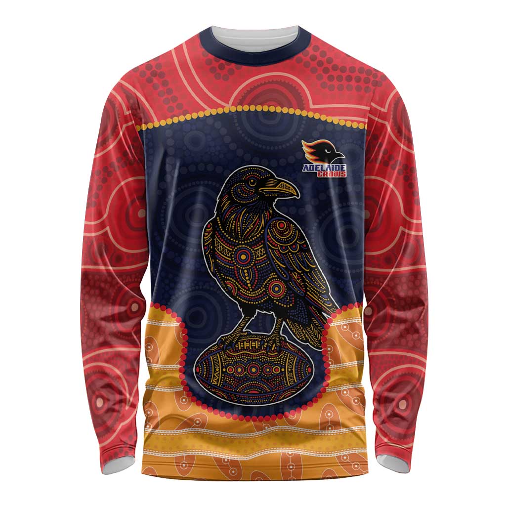 Custom Adelaide Football Club Long Sleeve Shirt Crow Spirit Animal